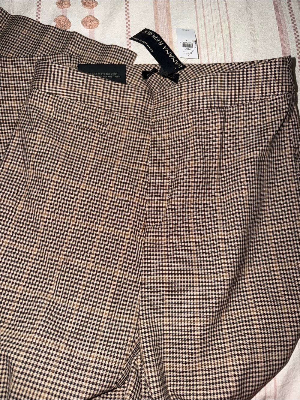 NWT Banana Republic women’s Sloan flare leg Brown Houndstooth Dress Pants - Picture 3 of 3